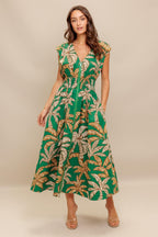 LUSH STILLNESS WOVEN MIDI DRESS Flying Tomato