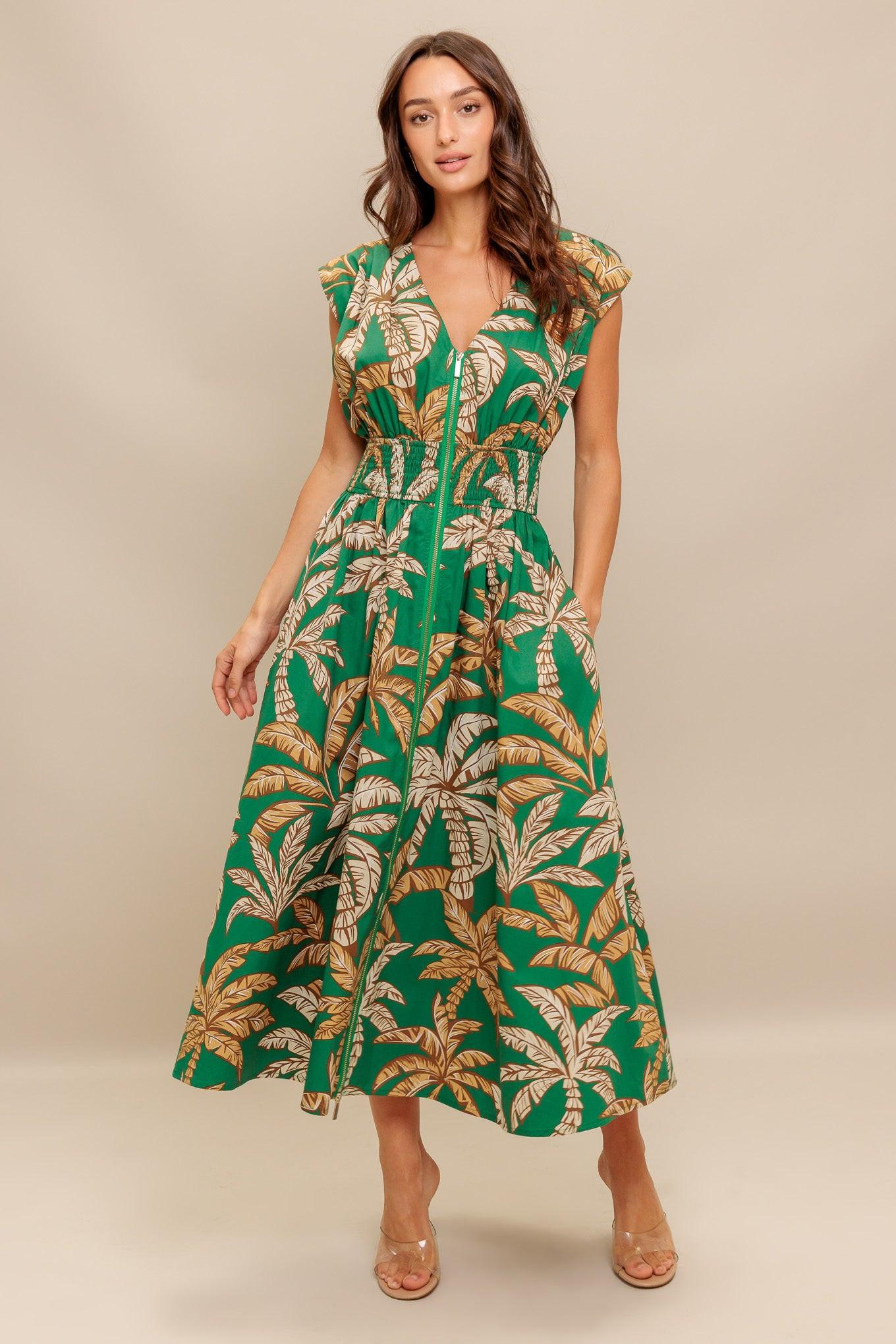 LUSH STILLNESS WOVEN MIDI DRESS Flying Tomato