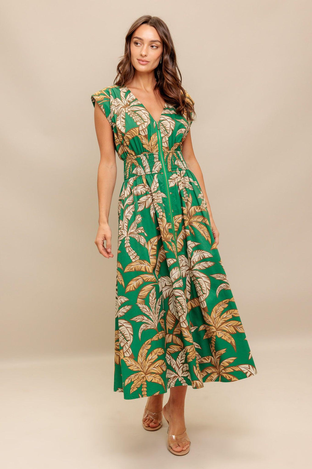 LUSH STILLNESS WOVEN MIDI DRESS Flying Tomato