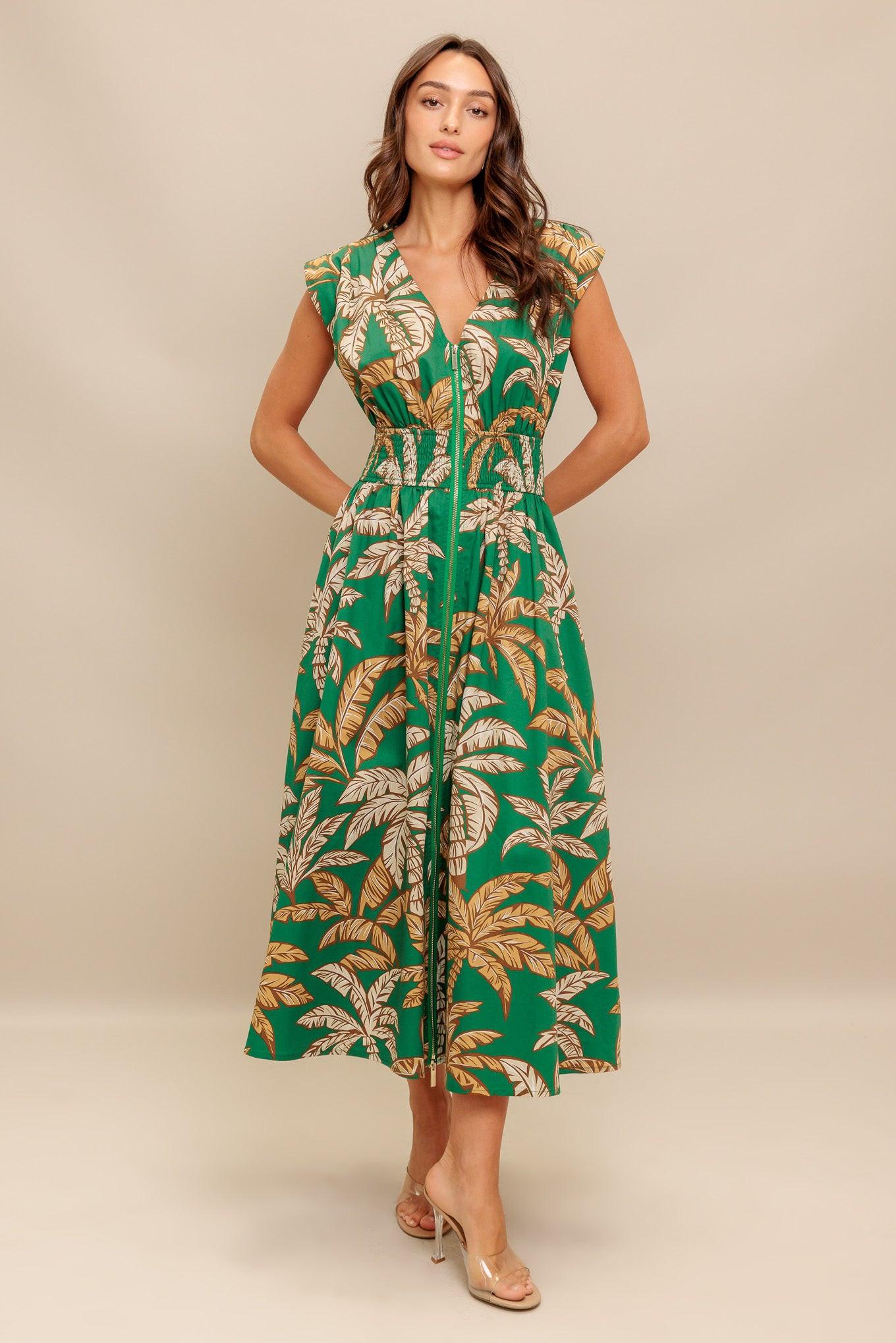 LUSH STILLNESS WOVEN MIDI DRESS Flying Tomato