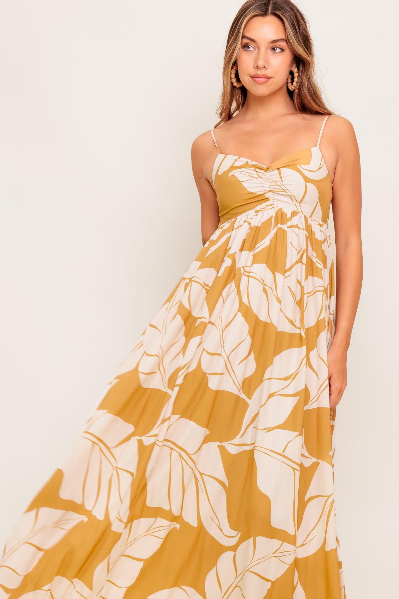 HEART OF HYDRANGEA WOVEN MAXI DRESS Flying Tomato