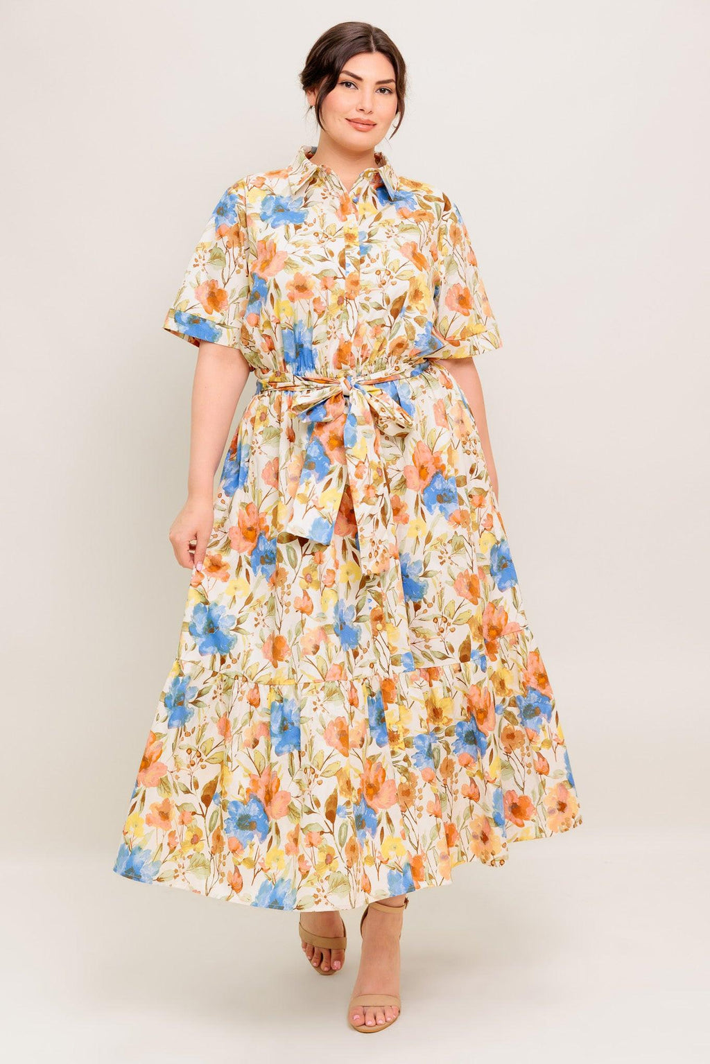 HAZEL DREAM IVORY WOVEN MIDI DRESS Flying Tomato