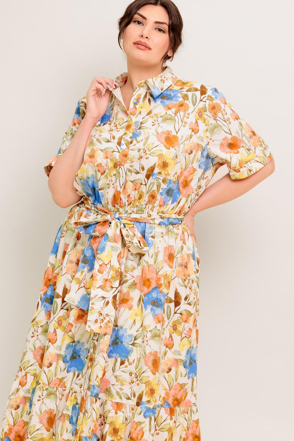 HAZEL DREAM IVORY WOVEN MIDI DRESS Flying Tomato