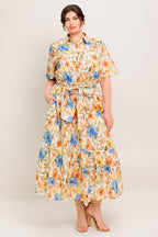 HAZEL DREAM IVORY WOVEN MIDI DRESS Flying Tomato