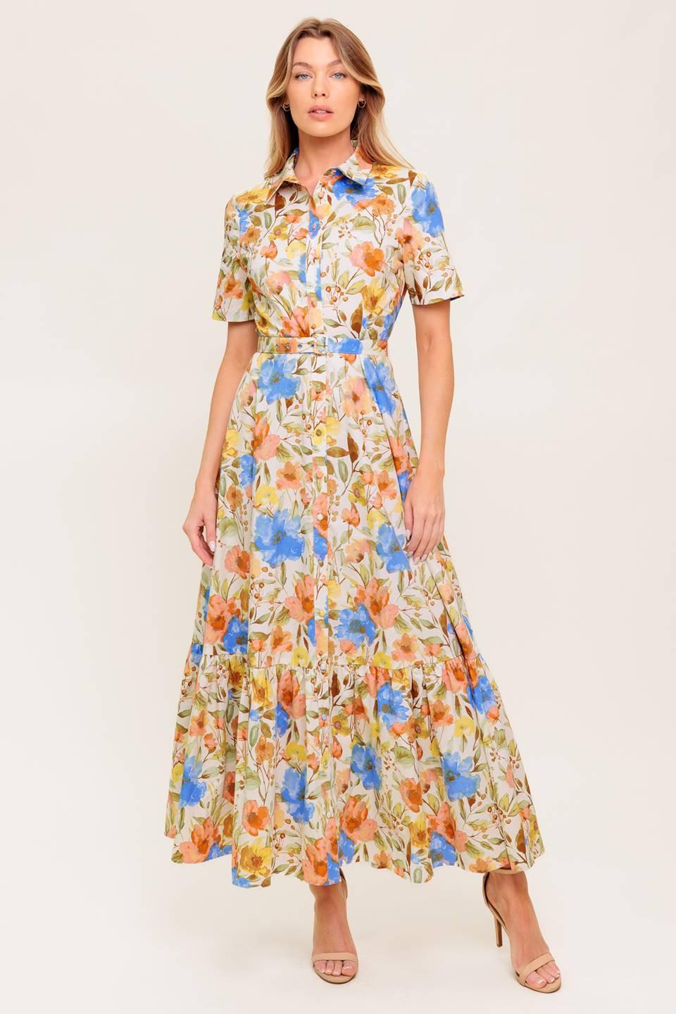 HAZEL DREAM IVORY WOVEN MIDI DRESS Flying Tomato
