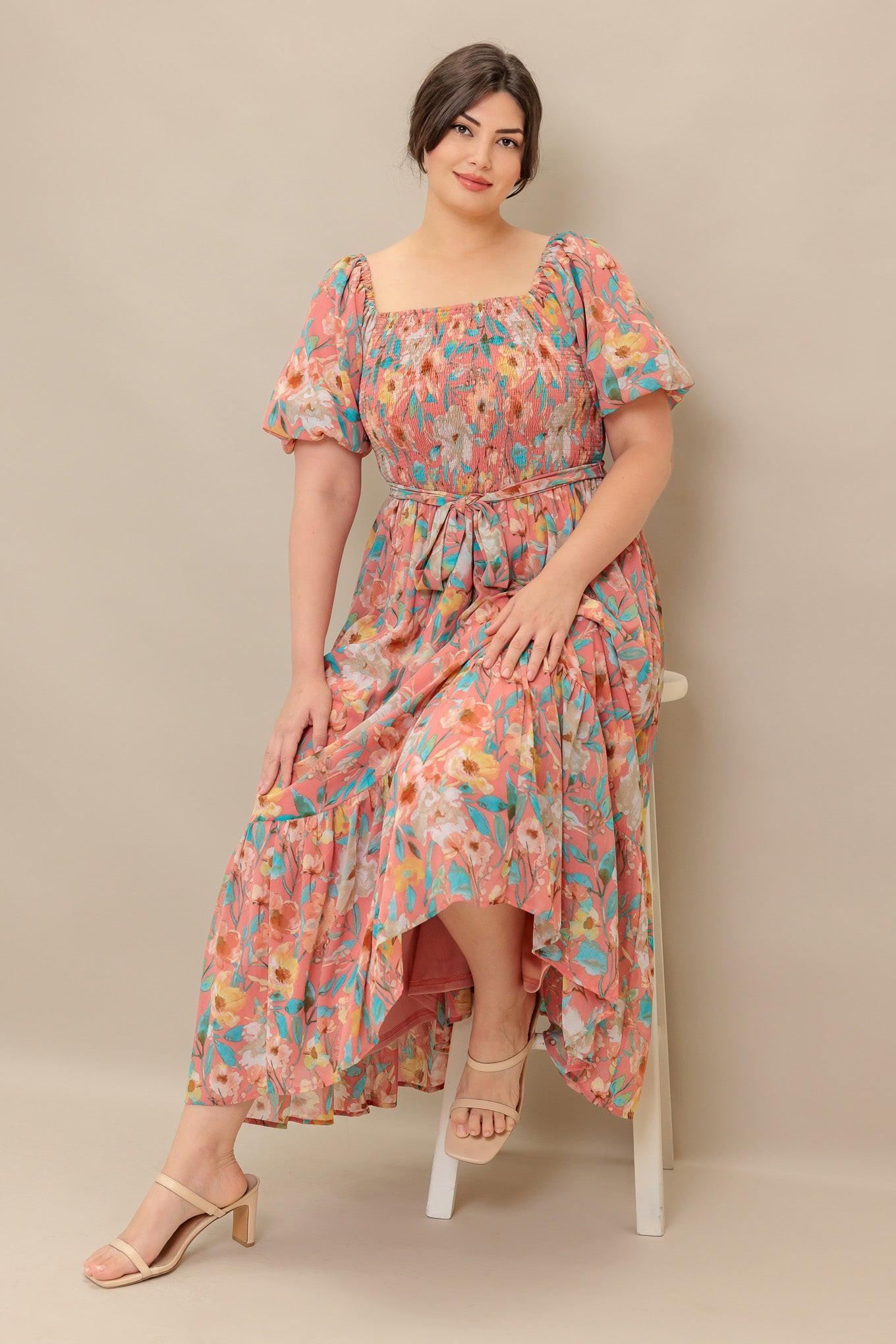 ROSY TWILIGHT WOVEN MIDI DRESS Flying Tomato