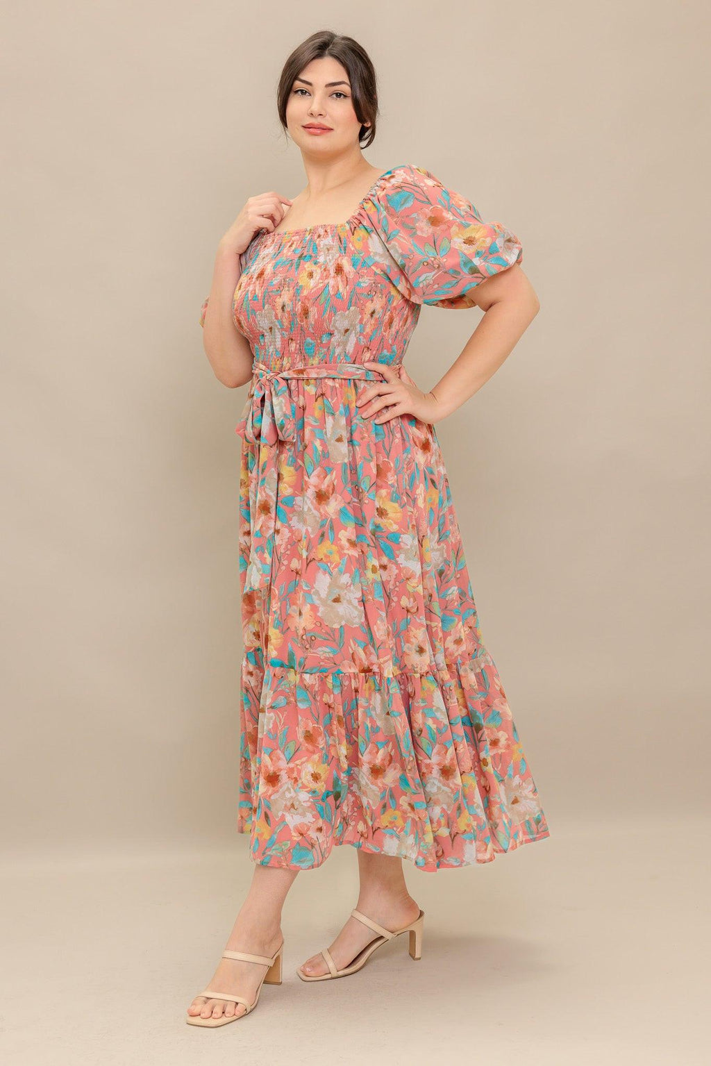 ROSY TWILIGHT WOVEN MIDI DRESS Flying Tomato