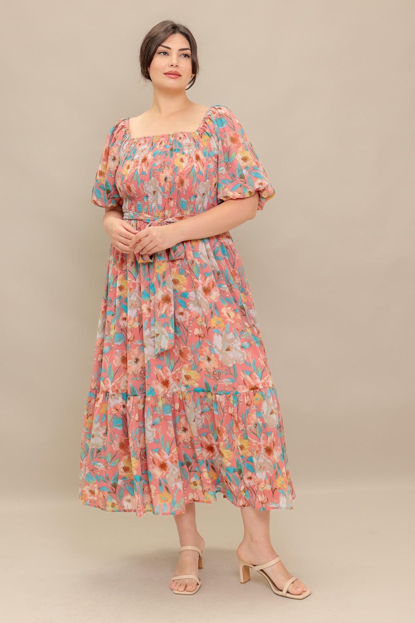 ROSY TWILIGHT WOVEN MIDI DRESS Flying Tomato