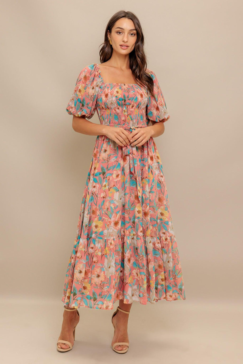 ROSY TWILIGHT WOVEN MIDI DRESS Flying Tomato