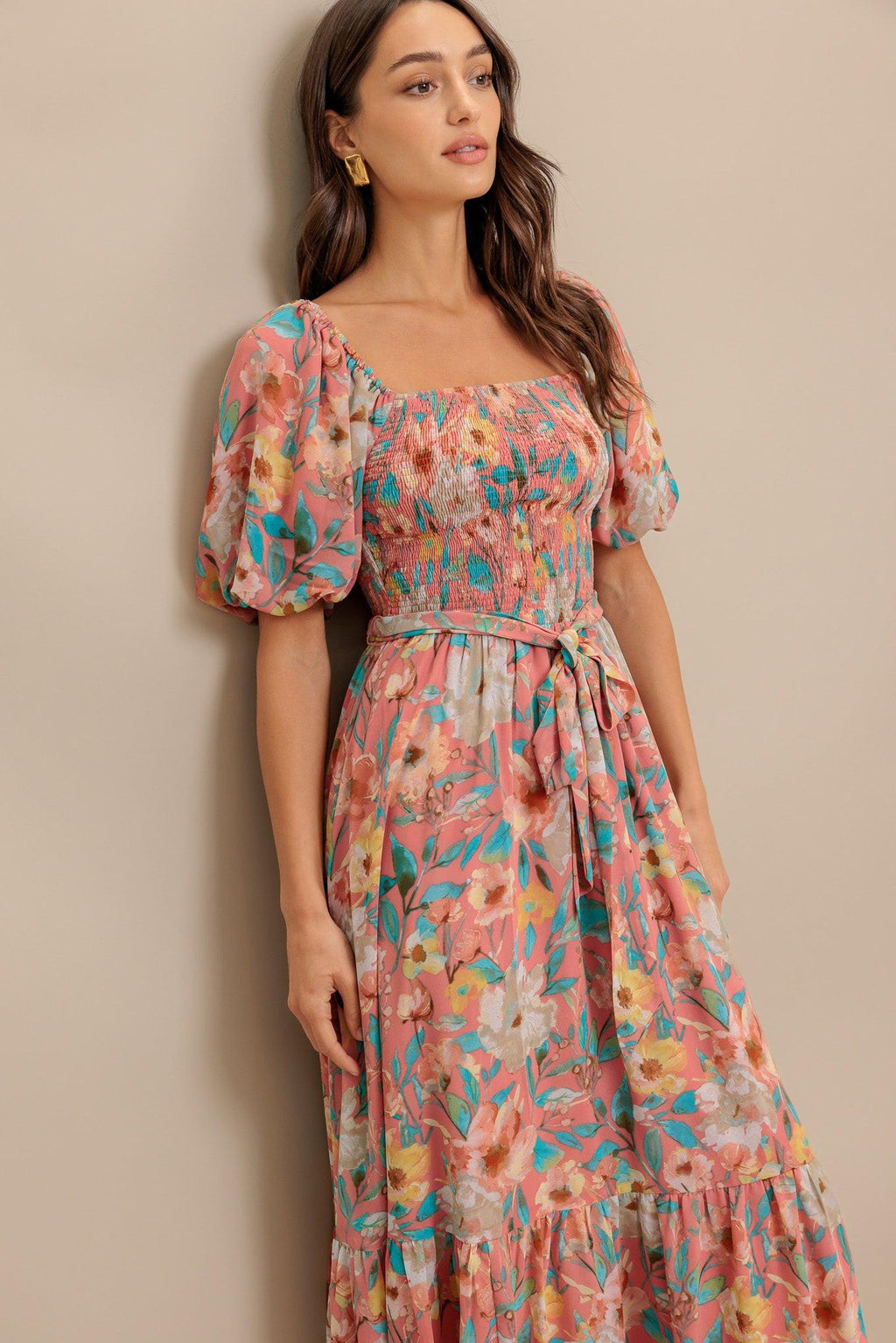 ROSY TWILIGHT WOVEN MIDI DRESS Flying Tomato