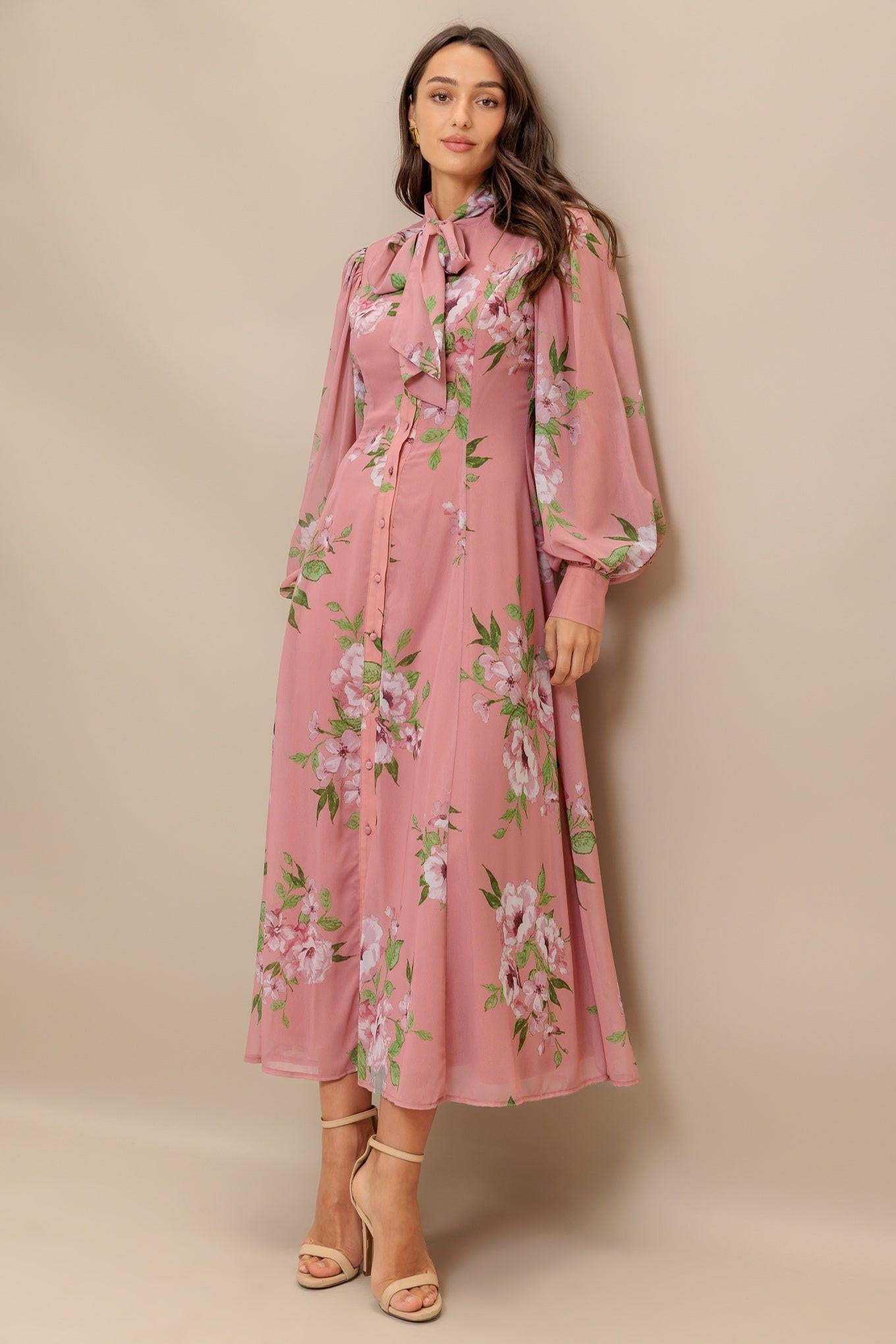 BLUSH BOTANICA WOVEN MIDI DRESS Flying Tomato