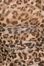 WILD INSTINCT LEOPARD POWER MESH MIDI DRESS Flying Tomato