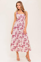 MOJITO MOOD BERRY WOVEN MIDI DRESS Flying Tomato