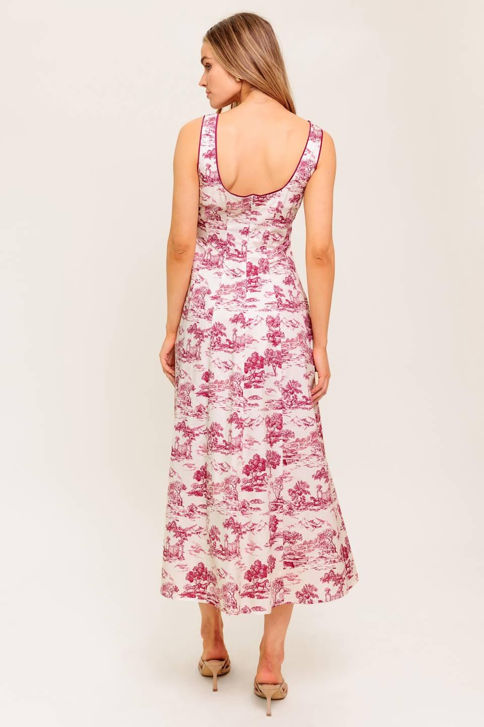 MOJITO MOOD BERRY WOVEN MIDI DRESS Flying Tomato