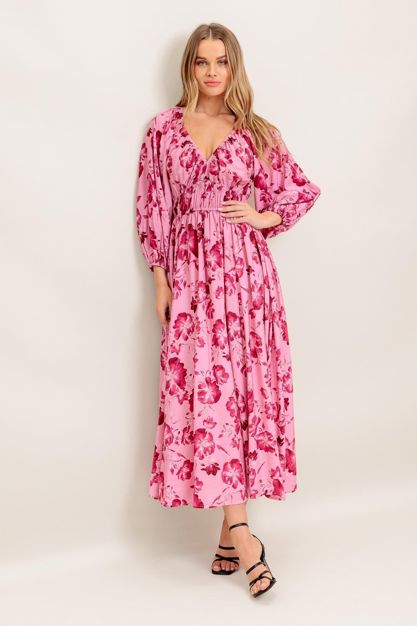 HONEY BUN MOUVE WOVEN MIDI DRESS Flying Tomato
