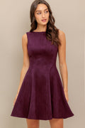 WINE IN THE SUN FAUX SUEDE MINI DRESS Flying Tomato