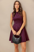 WINE IN THE SUN FAUX SUEDE MINI DRESS Flying Tomato
