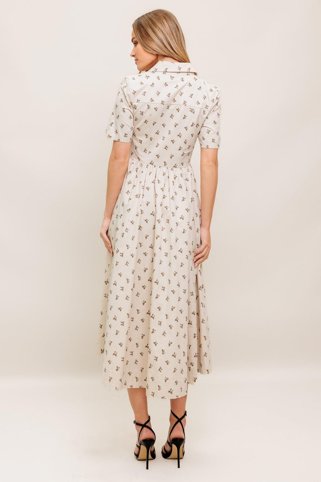 CANDY KISS BEIGE WOVEN MIDI DRESS Flying Tomato
