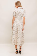 CANDY KISS BEIGE WOVEN MIDI DRESS Flying Tomato
