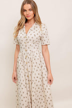CANDY KISS BEIGE WOVEN MIDI DRESS Flying Tomato