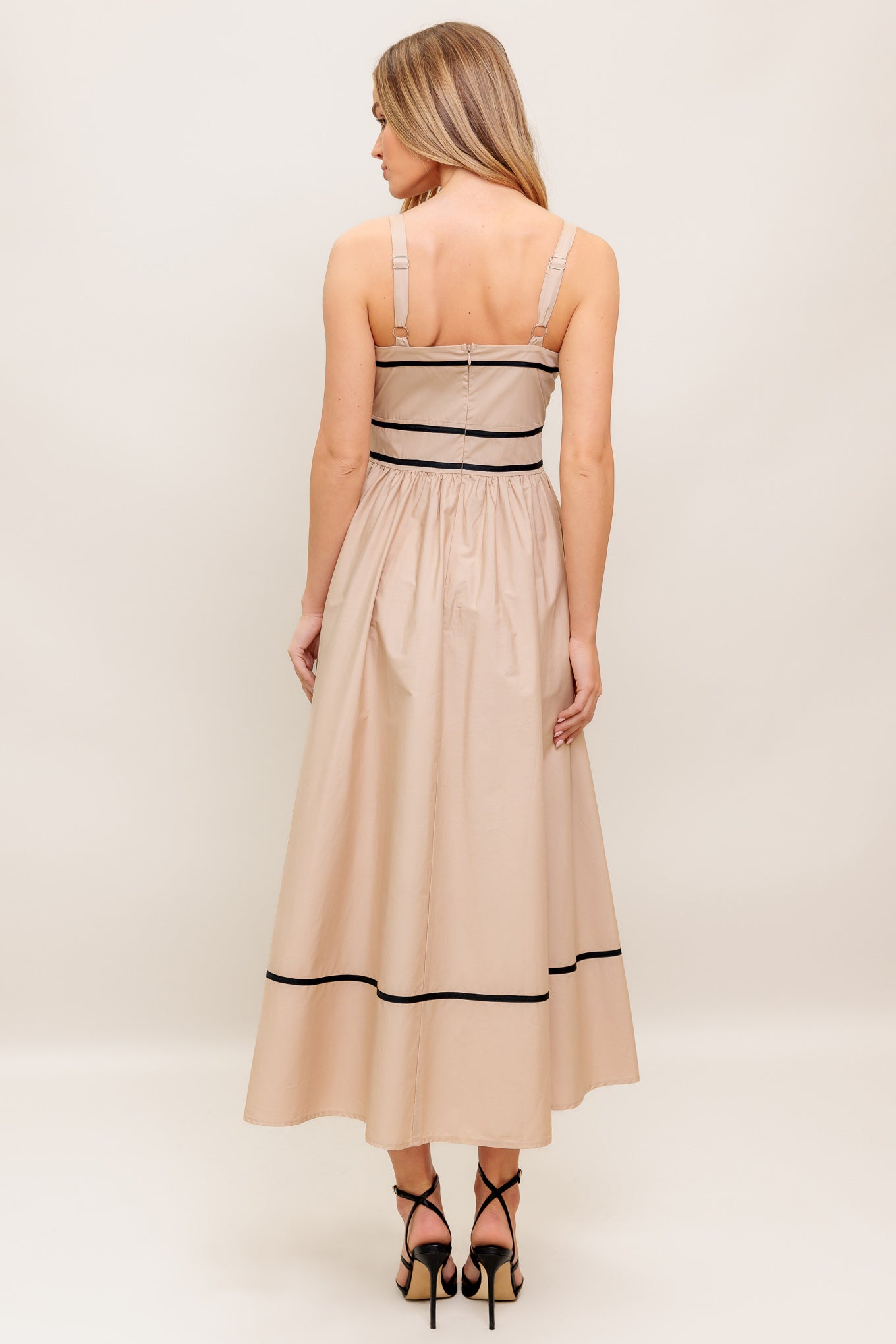 QUIET LUXE STRAP WOVEN MIDI DRESS Flying Tomato