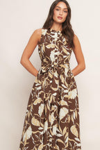 ELEGANT BLOOM WOVEN MIDI DRESS Flying Tomato