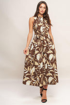 ELEGANT BLOOM WOVEN MIDI DRESS Flying Tomato