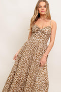 TENDER TOUCH TAUPE WOVEN MIDI DRESS Flying Tomato