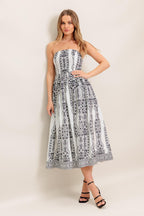 SUMMER SILHOUETTE WOVEN MIDI DRESS Flying Tomato