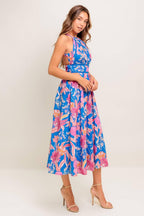 SUN-KISSED FLOWER WOVEN MIDI DRESS Flying Tomato