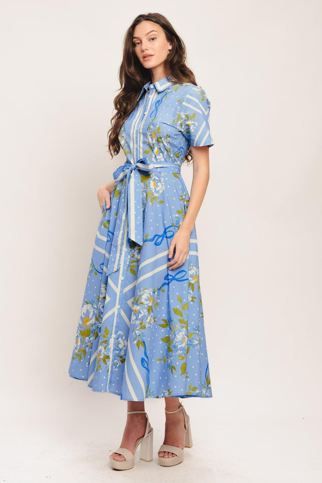 SWEET SOPHISTICATE WOVEN MIDI DRESS Flying Tomato