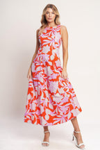 PALM ROMANCE WOVEN MIDI DRESS Flying Tomato