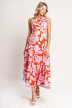 PALM ROMANCE WOVEN MIDI DRESS Flying Tomato