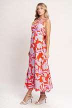 PALM ROMANCE WOVEN MIDI DRESS Flying Tomato