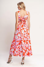 PALM ROMANCE WOVEN MIDI DRESS Flying Tomato