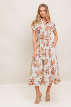 MAPLE GARDEN WOVEN MIDI DRESS Flying Tomato