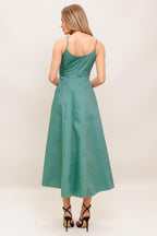 VERDE ELEGANTE WOVEN MIDI DRESS Flying Tomato