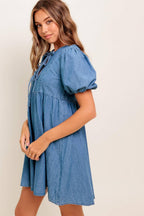 SUNSET GETAWAY DENIM MINI DRESS Flying Tomato