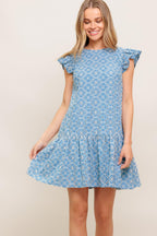 CUPCAKE SMILE WOVEN EYELET BABYDOLL DRESS Flying Tomato