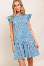 CUPCAKE SMILE WOVEN EYELET BABYDOLL DRESS Flying Tomato