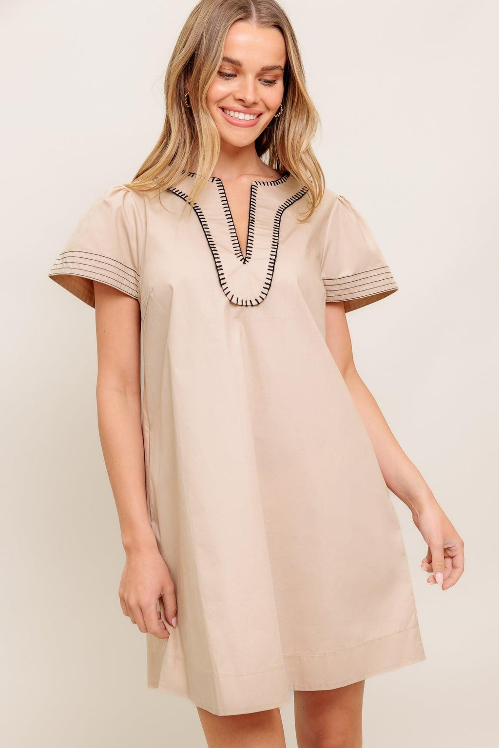 CALM SILHOUETTE WOVEN MINI DRESS Flying Tomato