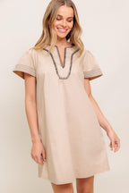 CALM SILHOUETTE WOVEN MINI DRESS Flying Tomato