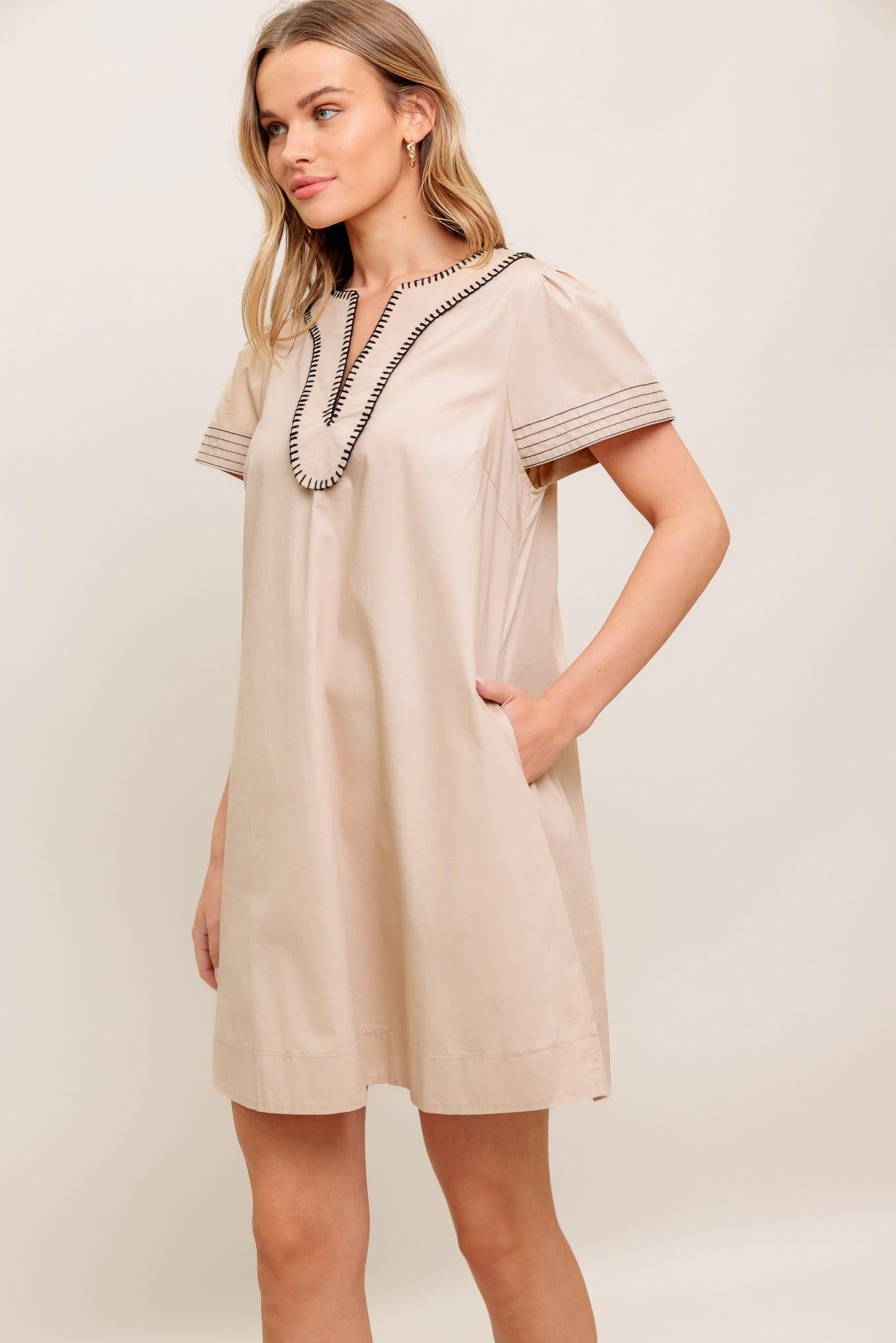 CALM SILHOUETTE WOVEN MINI DRESS Flying Tomato