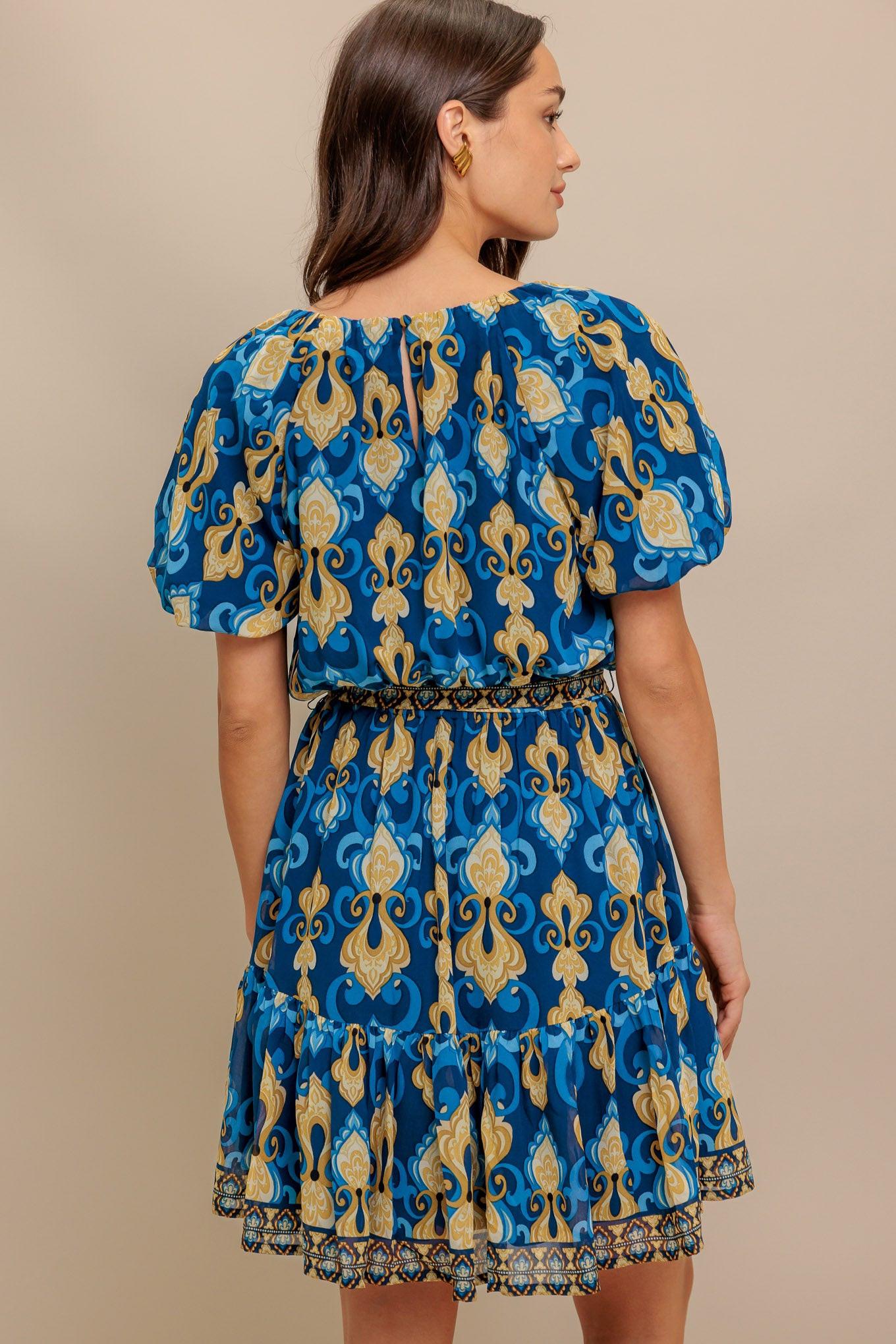 BAROQUE BREEZE WOVEN MINI DRESS Flying Tomato