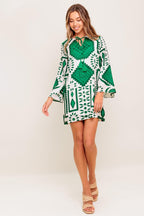 EMERALD TERRA TUNIC WOVEN MINI DRESS Flying Tomato