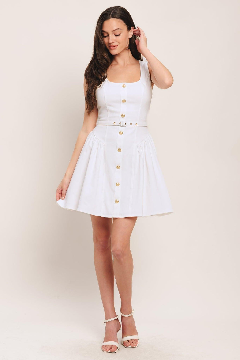 ALYSSA WOVEN MINI DRESS Flying Tomato