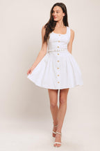 ALYSSA WOVEN MINI DRESS Flying Tomato