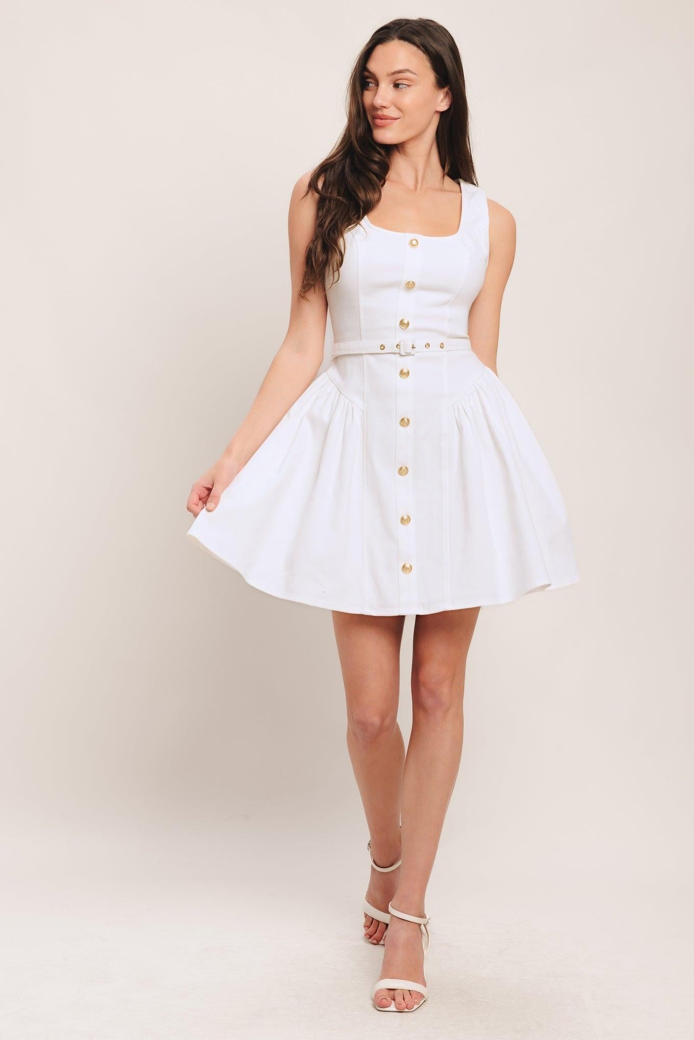 ALYSSA WOVEN MINI DRESS Flying Tomato