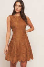 AUTUMN BLOOM WOVEN LACE MINI DRESS Flying Tomato