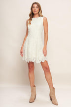 AUTUMN BLOOM VINTAGE IVORY WOVEN LACE MINI DRESS Flying Tomato